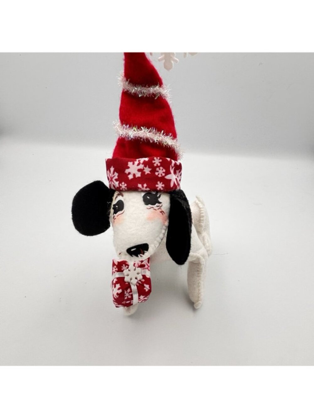 2009 Annalee Dolls Christmas Hound Puppy Dog Snowflake Red Hat Gift Present 7” - Picture 4 of 16